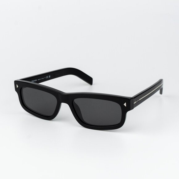 Prada Men Sunglasses Black Grey Rectangle PRB11S 16K731 NEW AUTHENTIC - Picture 1 of 13